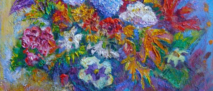 Flores óleo tela Virginia del Arco arte